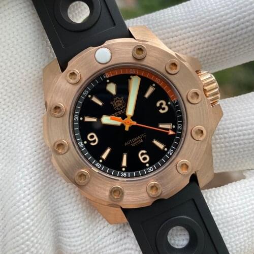 STEELDIVE SD1948S New Arrival 2021 NH35 Automatic Watches Bronze Bezel with Nuts 1000M Waterproof Deep Sea Diver Watch Mechanic