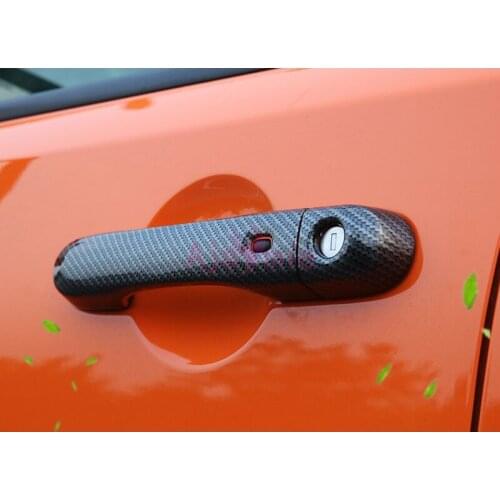 Carbon Fiber Color Door handle Cover and Trims Protector 2016-2017 ABS Chrome Car Styling For Jeep Renegade Accessories