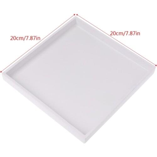 K5DC Wood Tray Food Serving Makeup Storage Fruit Plate Photo Props Modern White