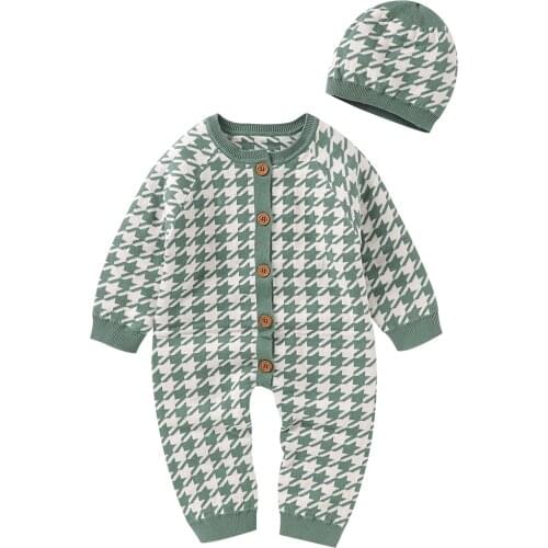 Baby Rompers Long Sleeve Newborns Bebes Unisex Cotton Knitted Jumpsuits Caps Outfits Sets Casual Outerwear Toddler Children Wear