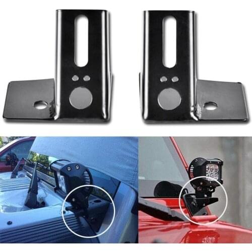 For JEEP A-Pillar LED Light Mounting Bracket Auto Car Windshield Work Driving Lamp HID Auxiliary Holder For Wrangler JK 07-17