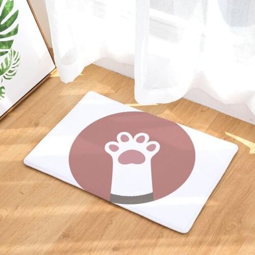 Home decoration digital printed flannel door mat cute cat toilet absorbent non-slip mat seat cushion rug and carpet for kitchen