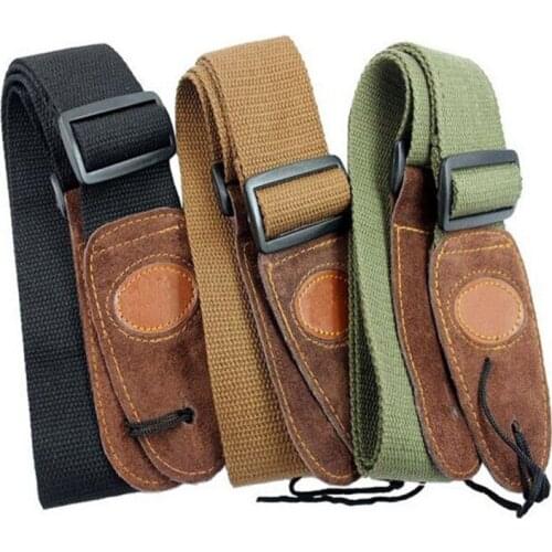 Electric Acoustic Leather Head Guitar Straps Pure Cotton Material Electric Guitar Straps