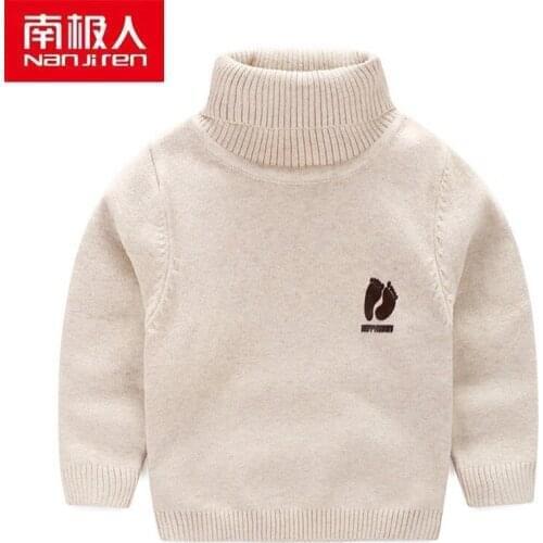 Nanjiren Children Clothing Kids Sweater Solid Color Full Sleeve O-neck Cotton Breathable Warm Sweater For Boys And Girls