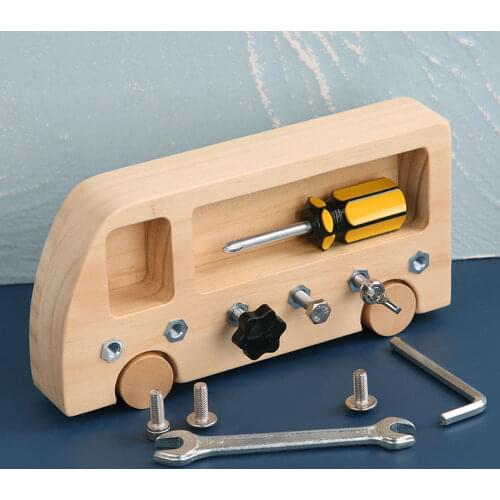 Montessori Toys For Kids Wooden Screw Driver Board Car Box Toys Screw Sorter Game Basic Skill Practical Educational Learning Toy