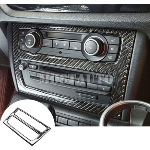 For BMW X1 E84 Carbon Fiber Console Air Conditioner & CD Panel Cover 2010-2015 1pcs Car Accessories Interior Car Decor Car Trim