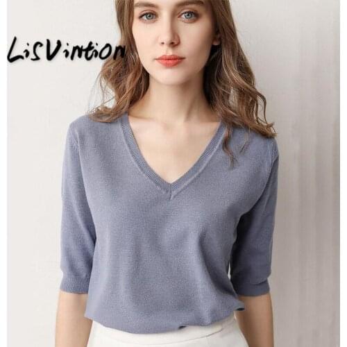 LisVintion Women's Knitted T-shirts