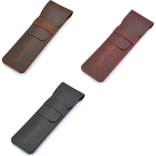 Small Handmade Leather Pencil Bag Leather Retro Style Accessories Travel Diary Leather Pencil Case