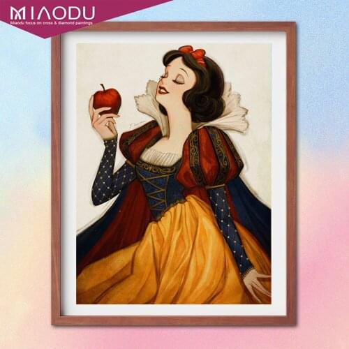 Disney Cartoon Snow White Eat Apple Princess 5D Diamond Painting Cross Stitch Kits Embroidery Full Drill Mosaic Resin Home Decor