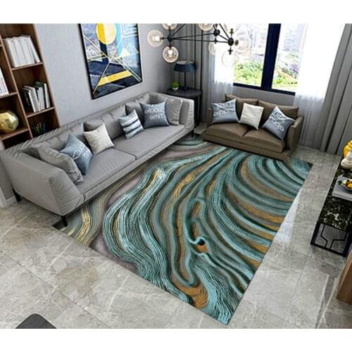 Hand drawn abstract gold line art carpet floor Bathroom 3D Floor Mural Painting Living Room Restaurant Self-Adhesive floor