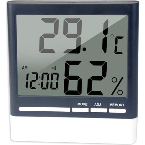 Large Screen Wall Digital Clock Home Office Thermometer Hygrometer Indoor Temperature Humidity Meter Monitor Desk Alarm Clock