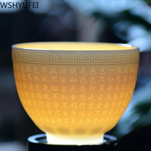 New style White porcelain teacup Tea set Pu'er teacup High-end travel convenience tea set Household drinking utensils WSHYUFEI