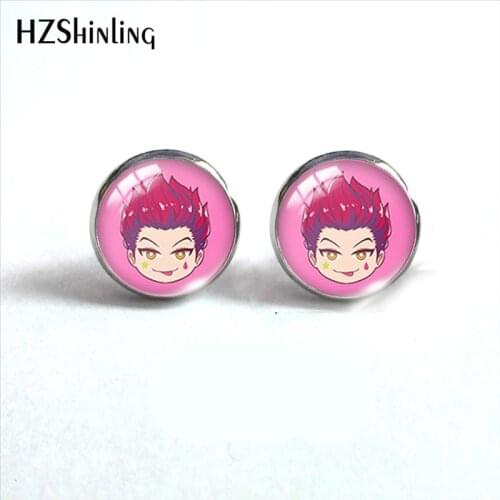 2021 New Hunter x Hunter Stud Earring Cartoon Anime Round Earrings Handmade Glass Dome Photo Printed Jewelry Gifts