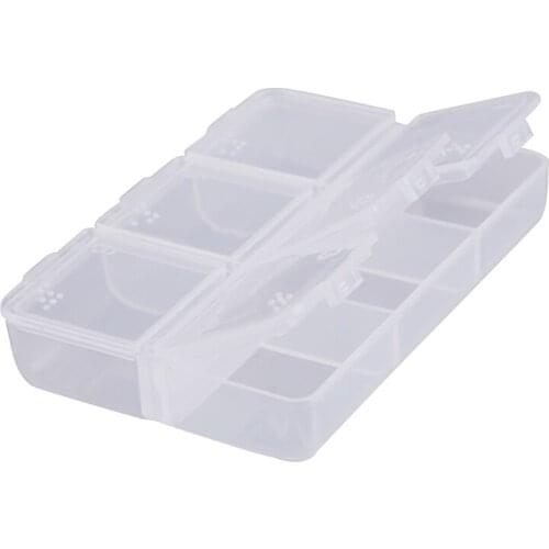 New Mini Portable Empty Braille 6 Cells Pill Medicine Drug Storage Case Box Transparent Personal Health Care 8X6X1.5cm EK