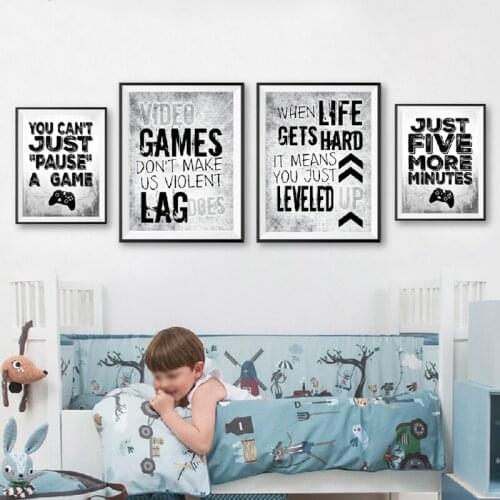 Xbox Video Game Posters and Prints Xbox Controller Gamer Wall Art Canvas Painting Pictures Teen Boy Bedroom Kids Room Decor