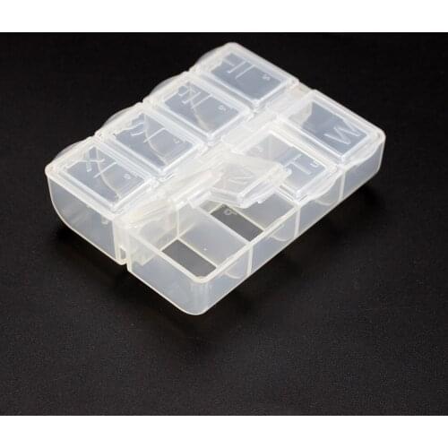 Transparent / Green 8 Grid Small Plastic Box Kit Storage Jewelry / Electronic Components Parts Finishing Storage Box