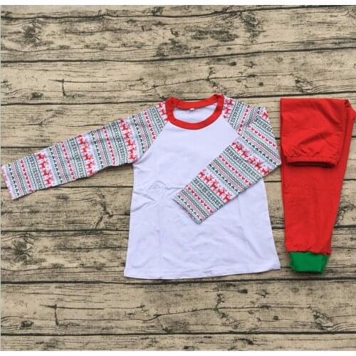 Christmas cute girl lovely milu deer printing thermal pajamas high quality children kids pajamas wholesale