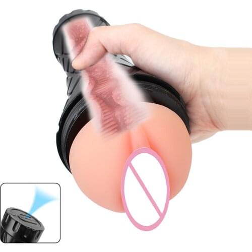 24cm Male Masturbation Cup Artificial Vagina Real Pussy Glans Sucking Sex Toys For Men Penis Pump Sexy Trophy Erotic Machine