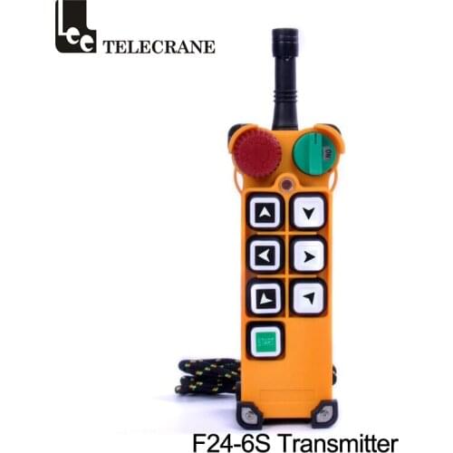 Telecrane F24-6S single speed push buttons hoist crane industrial wireless remote control with mushroom emergency stop
