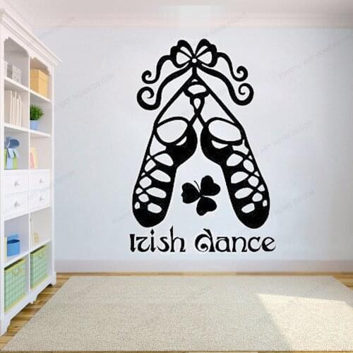 Irish Dance Wall Vinyl Decal Sign Shoes Ireland Dublin Celtic Step decor Dance Studio Girl wall sticker HJ466