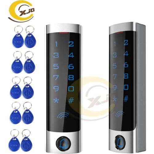 XJQ RFID Touch Keypad Access Control System Kit Door Lock 125KHz EM Card Waterproof Metal Case Luminous For Door Entry