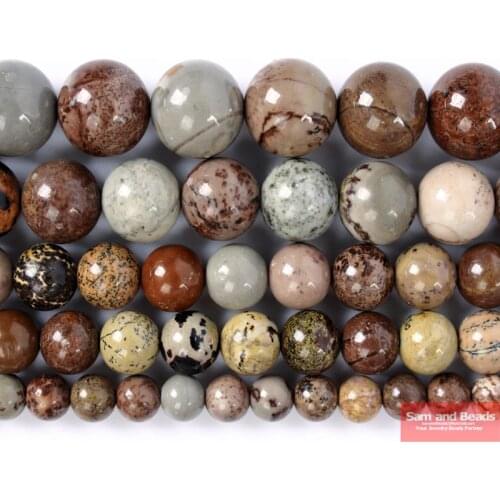Factory Price Natural Stone Colorful Picture Jaspers Beads For Necklace Bracelet Making Strand 16" CPJ9