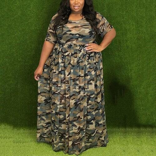 Plus Size Dresses for Women 4XL 5XL Printed Short Sleeve High Waisted Floor Length Fashion Elegant Evening Night Party Dress Big