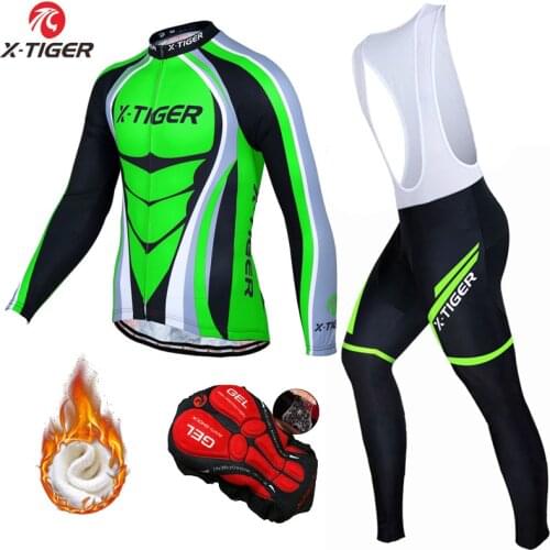 X-Tiger Winter Thermal Fleece Cycling Jersey Set Maillot Ropa Ciclismo Keep Warm MTB Bike Wear Bicycle Clothing Cycling Set