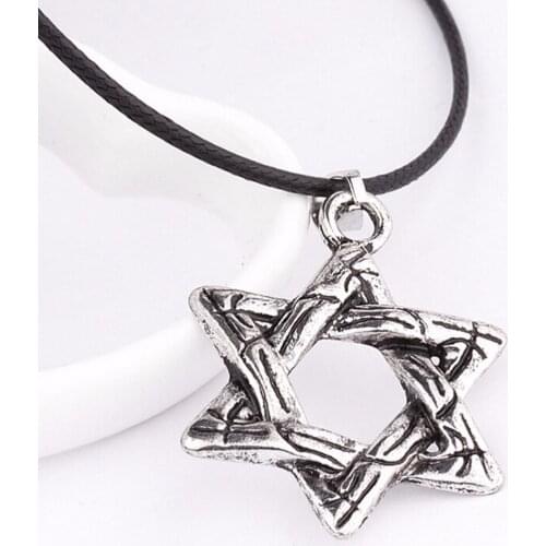 1 X Hexagram Pendants Man Necklaces Jewelry Men Jewish Star Chain Solomon seal