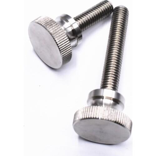 2pcs M8 stainless steel GB833 knurled knob flat high head screws handle big round head screw bolt bolts 10-60mm length