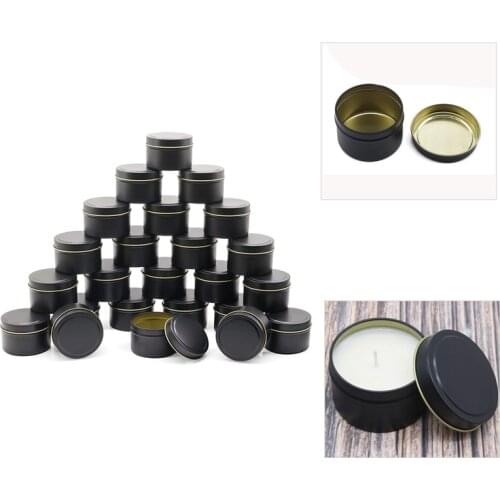 Candle Tins 24 Piece, Oz Candle Containers, Candle Jars for Candle Making,Handmade Candle Making Tools(Black)