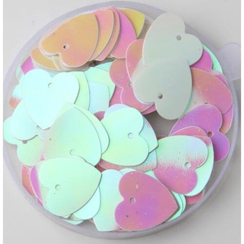 40g 500pcs17mm wholesale Flat Heart Shape Loose Sequin Paillette Sewing,Wedding Craft,Women Kids DIY Garment Accessory