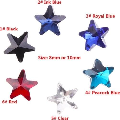 50pcs AB Color Nail Rhinestone strass cristalli fai da te Star Shape Manicure 3D Nail Art Decoration for UV Gel Polish