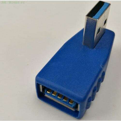 50Pcs/lot 90 Degree Left Right Angled USB 3.0 A Male To Female Adapter Connector For Laptop PC Whosale&Dropship Blue