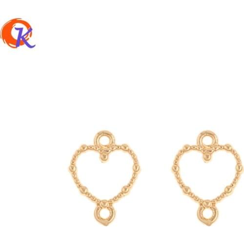 Cordial Design 50Pcs 9*12MM Jewelry Accessories/DIY Connector Making/Heart Shape/Genuine Gold Plating/Hand Made/Earring Findings