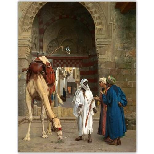 Arab Dispute by Jean Leon Gerome Canvas Art Oil Decorative Painting Aesthetic Picture Wall Decor Home Living Room Decoration