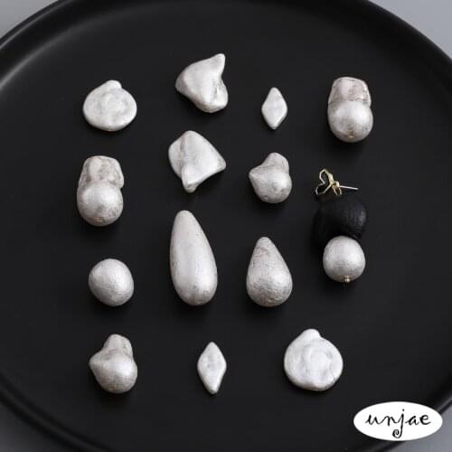 White imitation baroque pearl frosted wrinkled surface special-shaped water drop bead DIY jewelry earrings accessories material