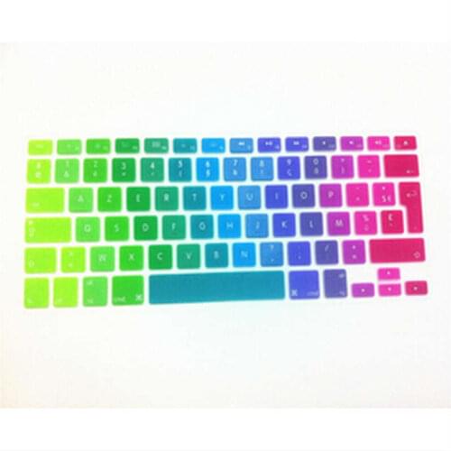 Dazzle Rainbow French AZERTY UK/EU Silicone Keyboard Cover Skin Protector for MacBook Pro air with Retina Display13 15 17