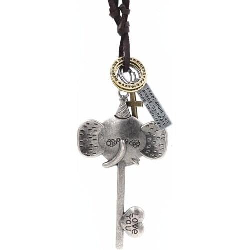 DGW jewelry statement necklaces & pendants kolye, Vintage leather Necklace Men collier femme Men necklace women long necklace