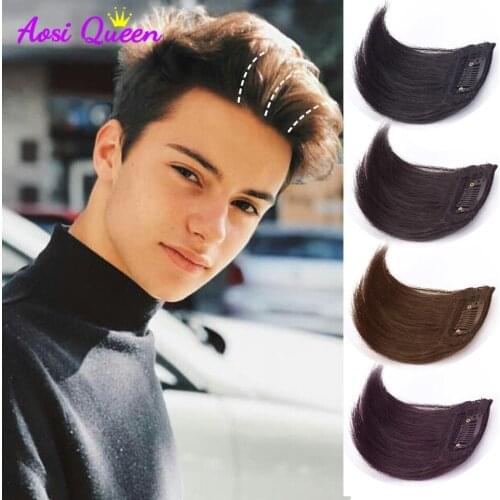 Wigs Black Brown Natural Hair Extension Hairpin Clip In False Hair Pieces For Women Synthetic Hair Pad Heat Resistat FiberUsed t