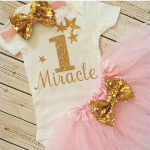 Custom glitter gold Little star baby shower 1st birthday bodysuit onepiece Tutu Dress romper Outfit Sets party favors