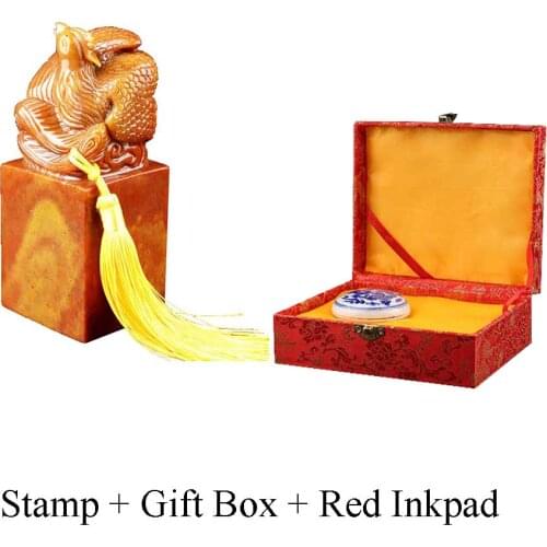 Chinese Shoushan Stone Name Stamps Handmade Phonix Official Jade Seals For Teacher Friends Painting Calligraphy Signature Chop
