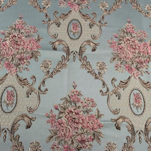 Classic Flower Brocade Upholstery Fabric Damask Jacquard Garments Thick Clothes Curtain by yard