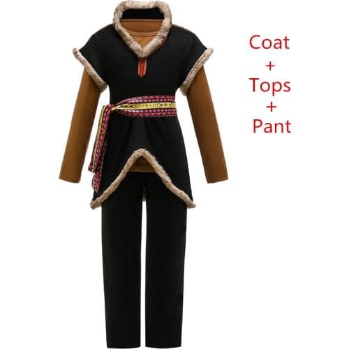 Snow Queen Kristoff Cosplay Costumes Kids Carnival Party Three-piece Outfit Fancy Dress Up Children Clothing Movie Boys Sets
