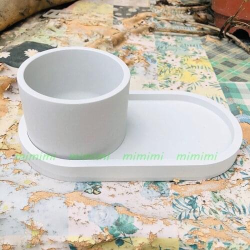 Round Candle Jar Concrete Silicone Mold Scented Candle Container Diy Candle Tray Cement Clay Epoxy Resin Mold