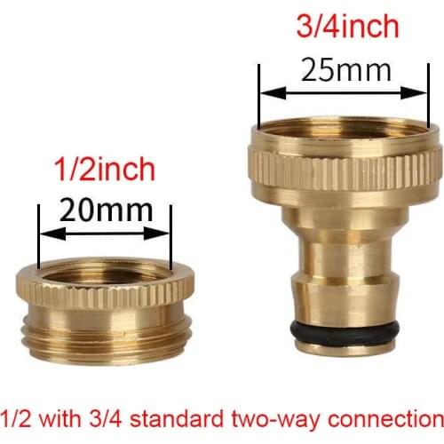 HEMAN 3/4" To 1/2" Inch Brass Garden Faucet Hose Tap Water Connector Adaptor Fitting