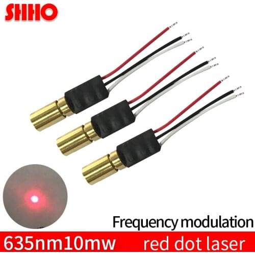 Frequency modulation 635nm 10mw red dot laser module pwm driver red point laser 0Hz-50KHz projection shooting launcher