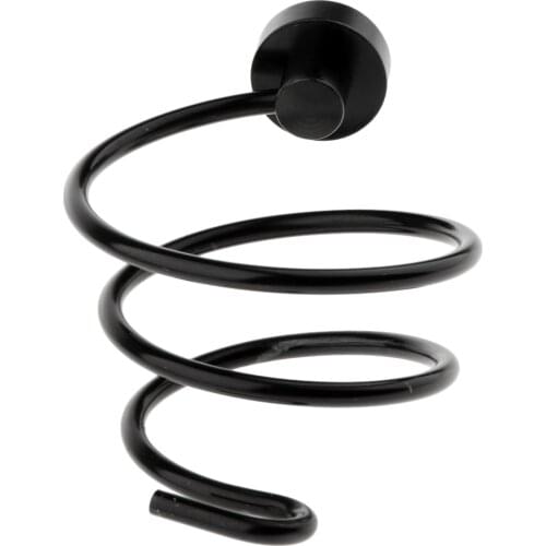 Hair Dryer Rack Bathroom Spiral Hanger Holder Wall Mounted Black