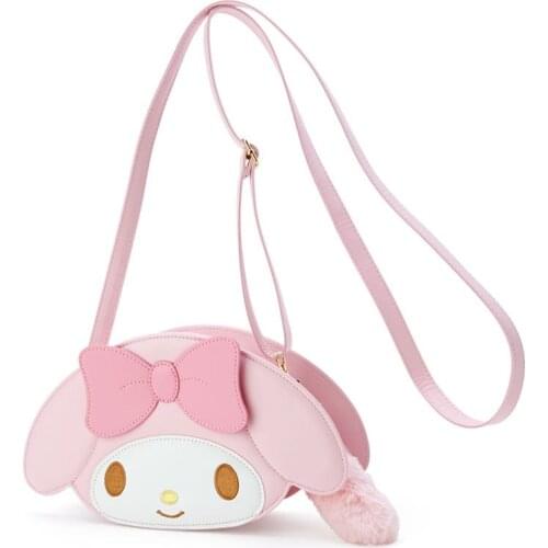 Sanrio new Hello Kitty pink cartoon messenger bag shoulder bag Melody three-dimensional shape handbag