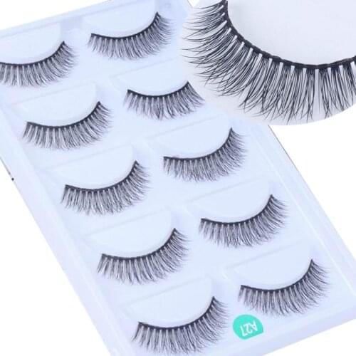 NEW 5 pairs real mink eyelashes natural false eyelashes 3D mink lashes makeup soft fake eyelash extension hand made eye ashes